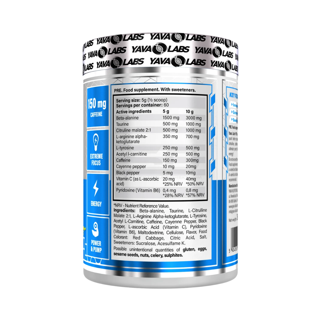 YAVA LABS® PRE 300g Energy Drink