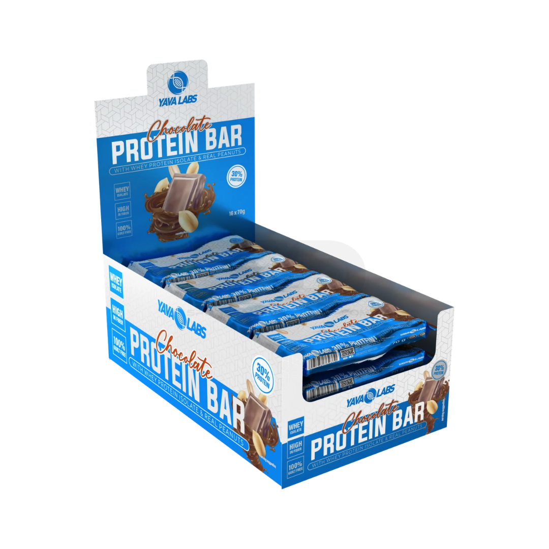 YAVA LABS® PROTEIN BAR Chocolate & Real Peanuts 16x70g